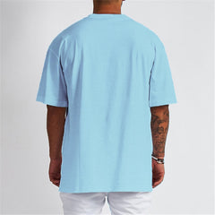 Oversized T-shirt Men Dropped Shoulder Short Sleeved T Shirt