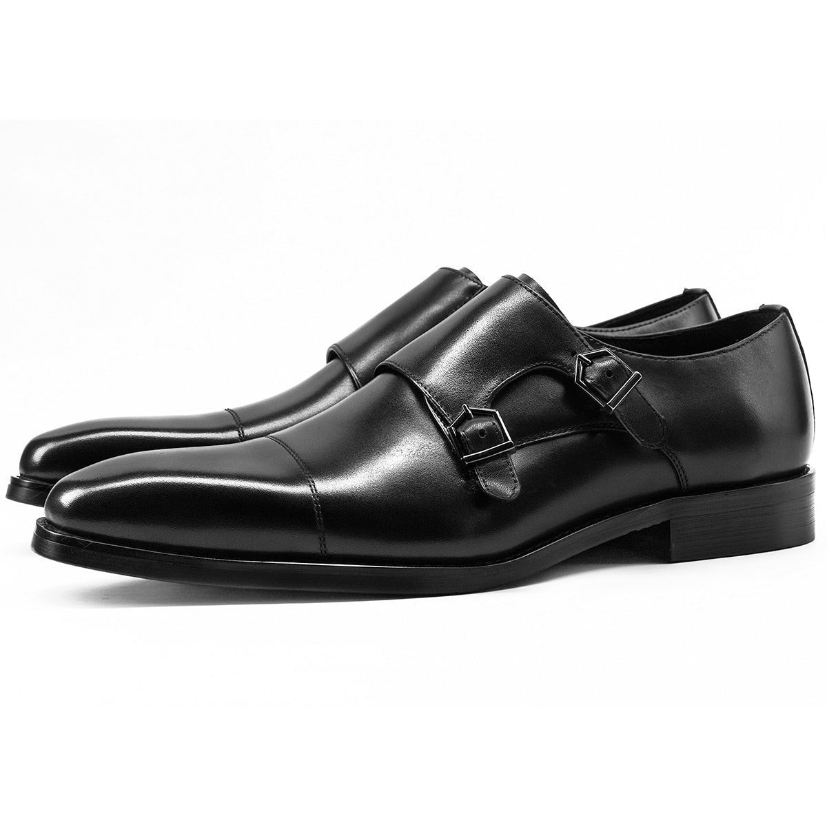 Dress Genuine Leather Shoes Party Buckle Strap Monk Shoes