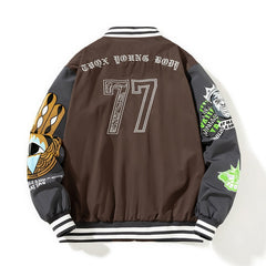 Korean style Men Coat Stitching Fashion Bomber jacket