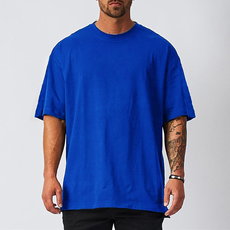 Mens Oversized Fit Short Sleeve T-shirt With Dropped Shoulder Loose Hip Hop