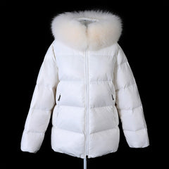Winter Jacket Women Real Fur Coat Parkas Duck Down Lining Coat