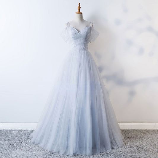 Homecoming Dresses: Off The Shoulder V-neck Prom Dresses Pleat Beading Party Gowns
