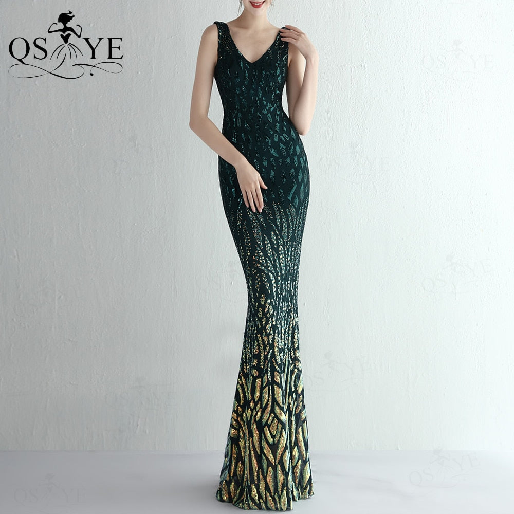 Homecoming Dresses: Prom Dresses Unique Pattern Sequin Lace Evening Gown