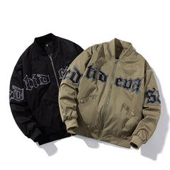 Men Women Letter Baseball Jacket Winter Vintage Bomber Jacket Fashion