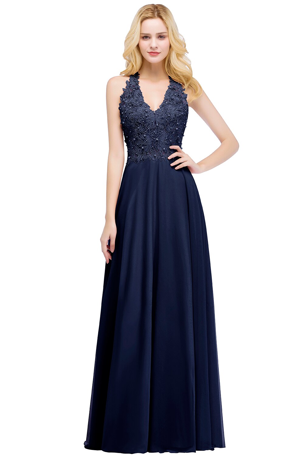 Homecoming Dresses: Prom Dress V Neckline Lace Appliques Crystal Stones Beads