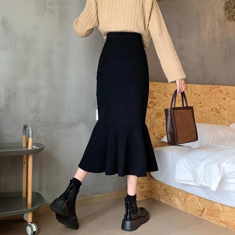 Lucyever Fashion High Waist Midi Skirts for Women Plus Size S-2XL Slim Fit  Hip