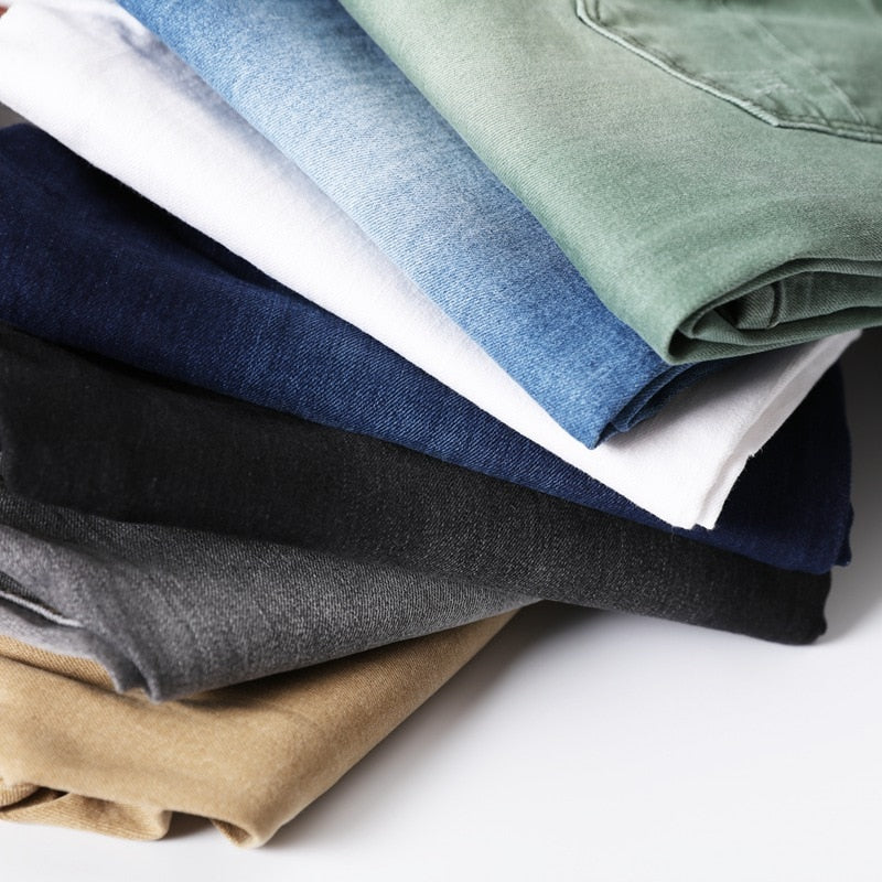 7 Color Men Stretch Skinny Jeans Fashion Casual Slim Fit Denim Trousers Male