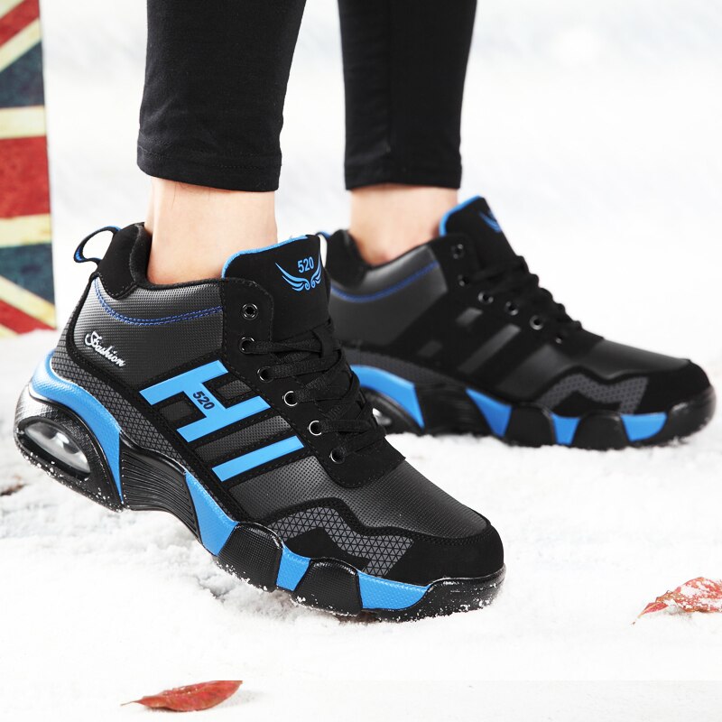 Winter Leather Boots Men Waterproof Men Sneakers Warm Trekking Work