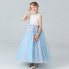 Kids Dresses For Girls Flower Ball Gown Birthday Wedding Party Princess Banquet