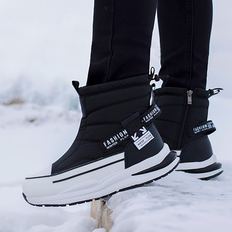 Thick Couple Snow Boots Plus Velvet Warm Side Zipper Outdoor