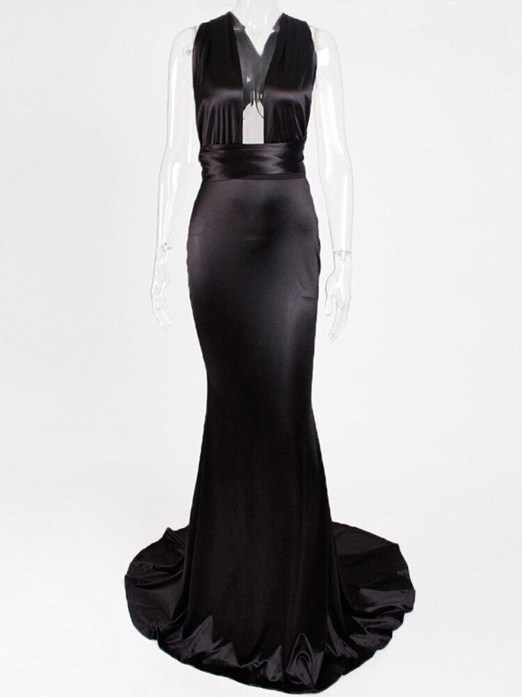 Evening wear Dresses: Wedding Party Straps Evening Maxi Mermaid Gown Prom Court