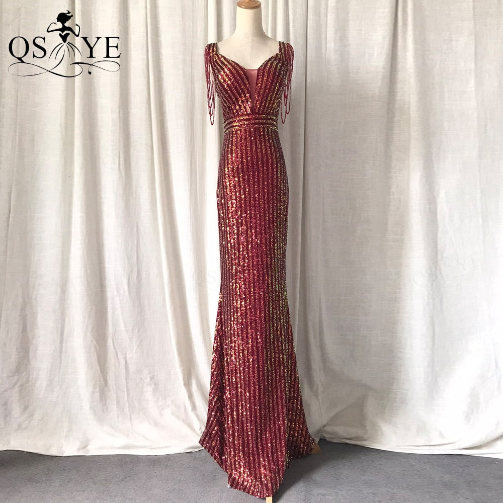 Homecoming Dresses: Prom Dresses V Neck Fitted Evening Gown Beading