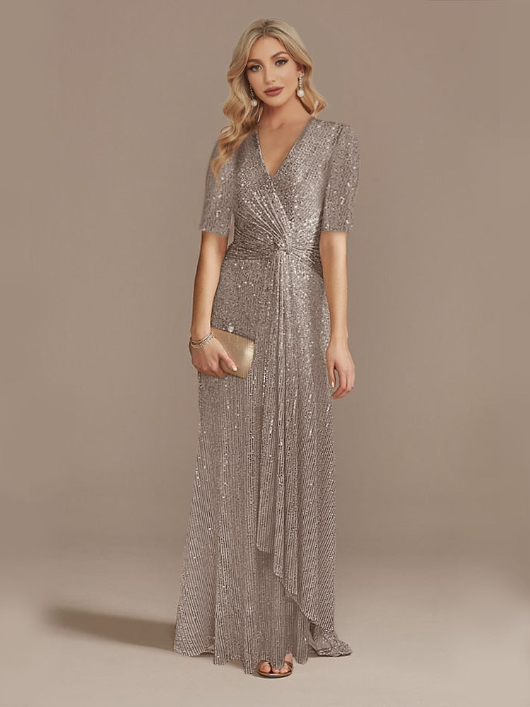 Evening wear Dresses: V-Neck Evening Dresses Women Party Maxi Dress