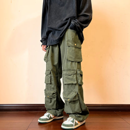 Cargo Pants Multi-pockets Tooling Pant Harajuku Men&#39;s Vintage Loose