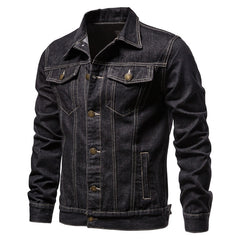 Men Light Blue Denim Jackets Slim Casual Denim Coats Male High Quality