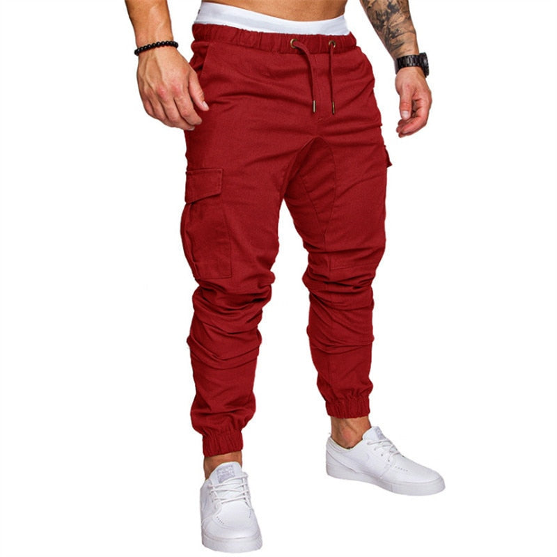Casual Men Pants Fashion Big Pocket Hip Hop Harem Pants Outwear