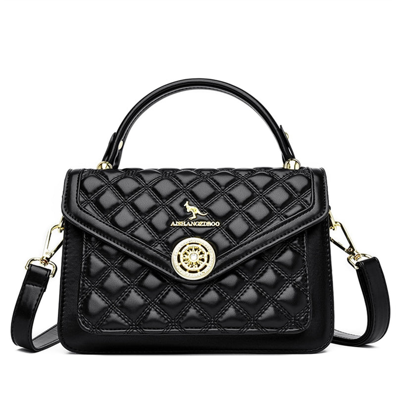Luxury Women 3 Layers Handbags High Quality Designer Soft Leather Crossbody