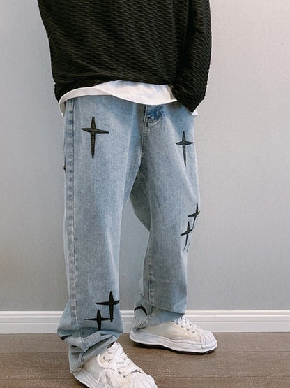 Wide Leg Cargo Pants Streetwear Baggy men Jeans Spring Autumn Men