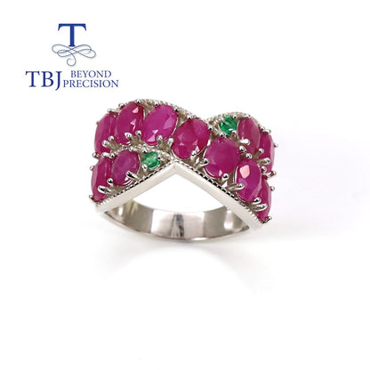 Natural gemstone Luxury africa Ruby Ring 925 Sterling Silver Women fine