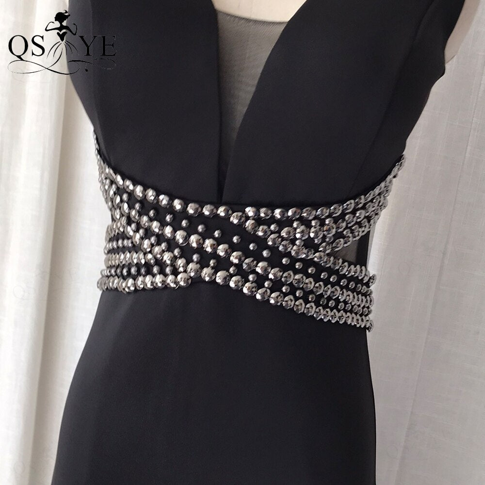Homecoming Dresses: Prom Dresses Sheath Stretchy Evening Deep V Neck Party Girl