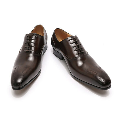Winter Luxury Men Genuine Leather Shoes Lace Up Wedding