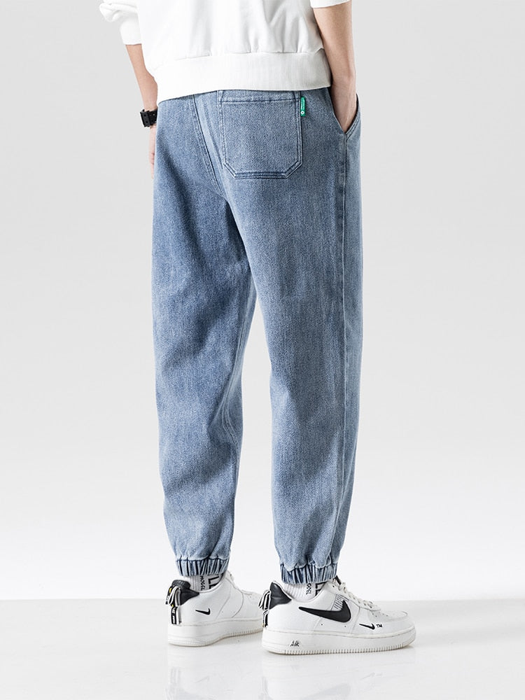 Spring Summer Black Blue Baggy Jeans Men Streetwear Denim Joggers Casual