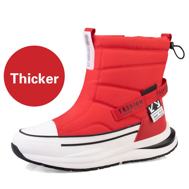 Thick Couple Snow Boots Plus Velvet Warm Side Zipper Outdoor
