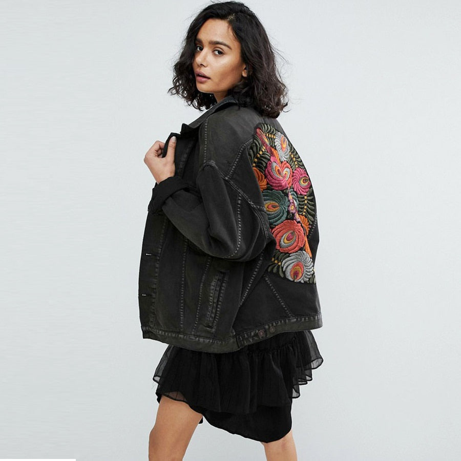 Jacket Black Casual Chic Winter Jacket Women Bohemian Warm Jacket Coat