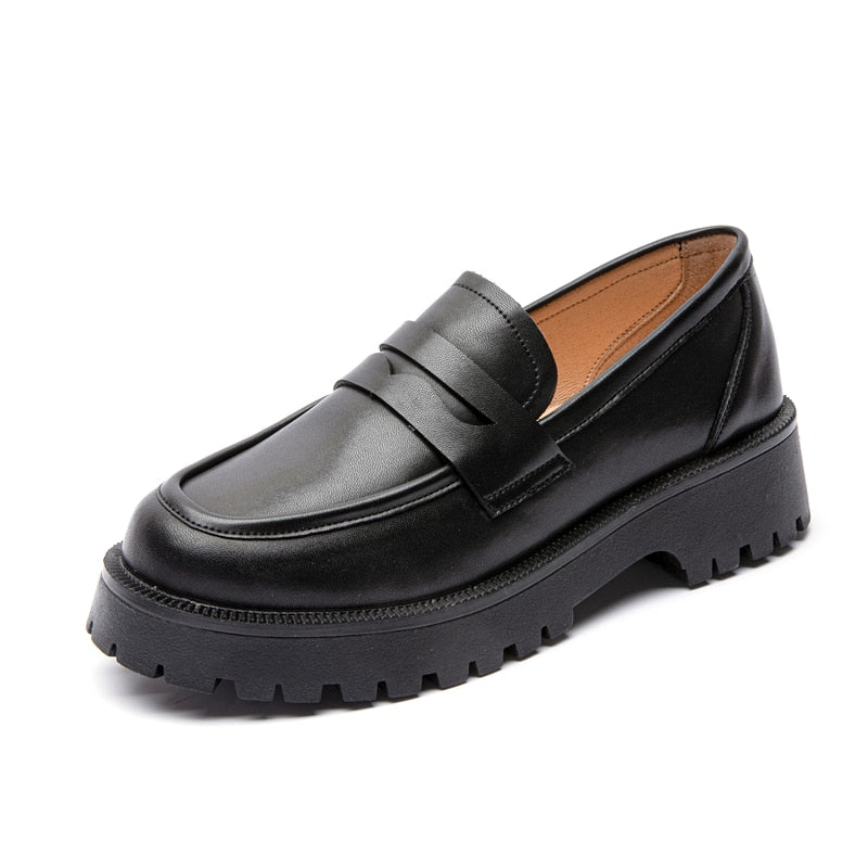 Spring Shoes Female British Style Thick-soled College Style Casual Loafers