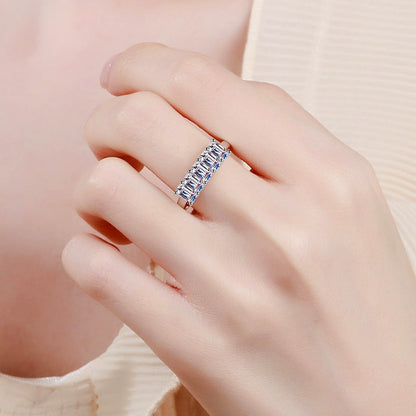 Real 2.5CT Grandmother Cut D Moissanite Ring GRA Certificate S925