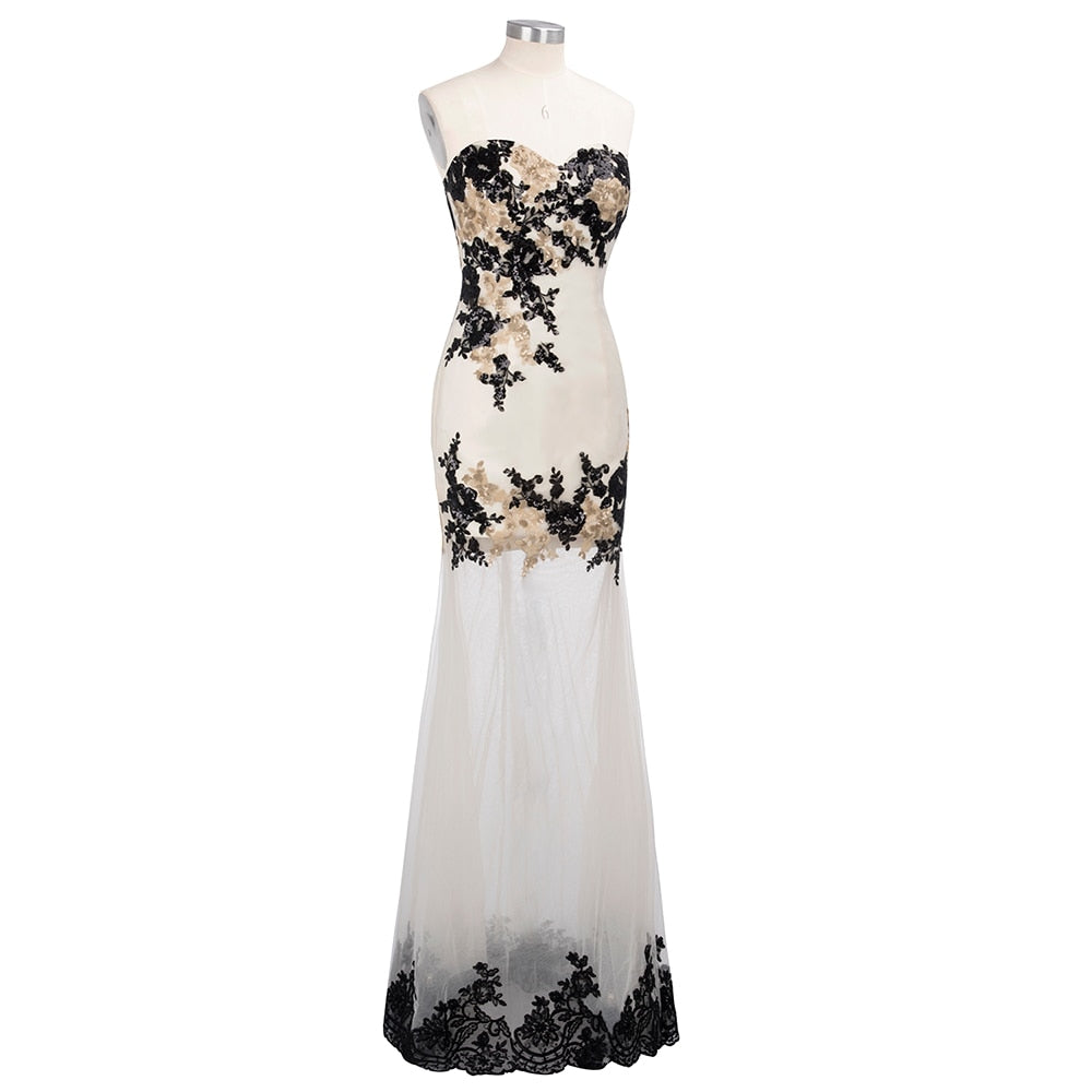 Homecoming Dresses: Prom Dress Flower Embroidery Applies Top Backless Zip