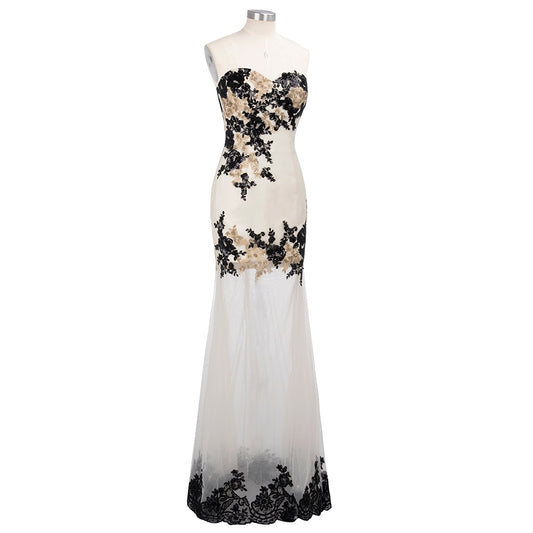 Homecoming Dresses: Prom Dress Flower Embroidery Applies Top Backless Zip