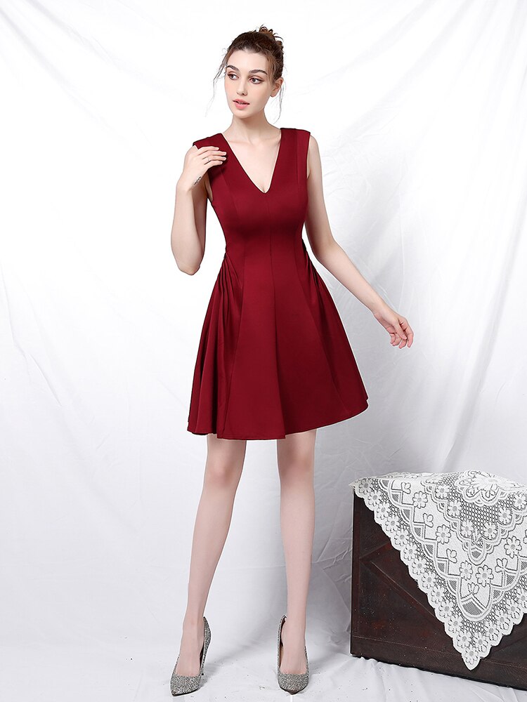 Homecoming Dresses: Double V-Neck Nightclub Femininity Elegant Celebrity Short