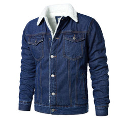 Men Light Blue Denim Jackets Slim Casual Denim Coats Male High Quality