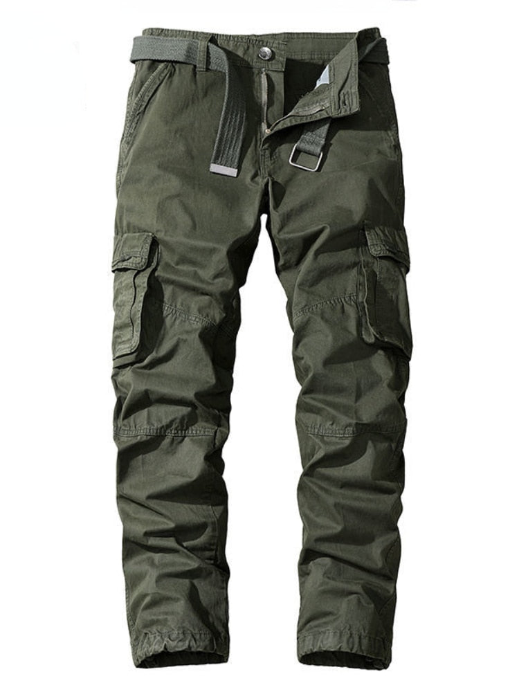 Men Military Trousers Casual Cotton Solid Color Cargo Pants Men Outdoor
