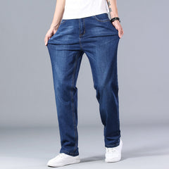 cotton stretch men straight loose loose summer thin jeans