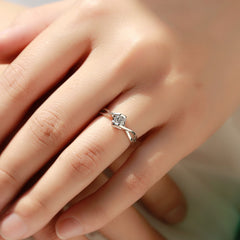 Classical Female AAA Crystal Zircon Stone Infinite Ring Silver Color Finger Ring