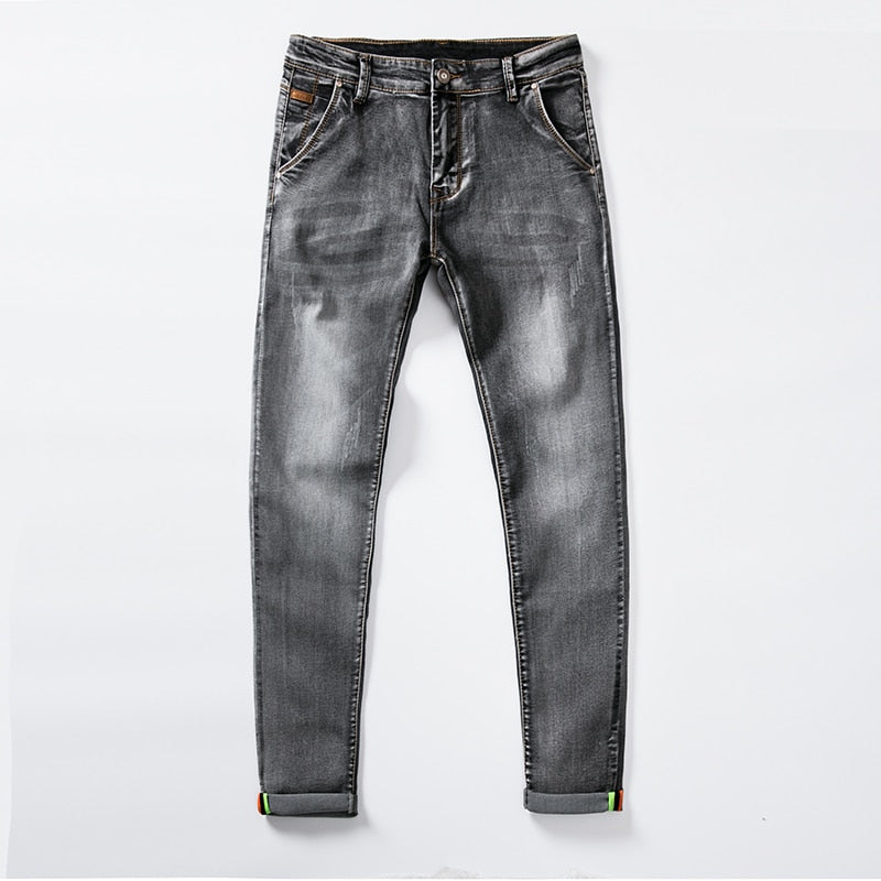 7 Color Men Stretch Skinny Jeans Fashion Casual Slim Fit Denim Trousers Male