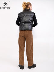 Women Casual Loose Corduroy Wide Leg Pants Fashion Full Length Trousers