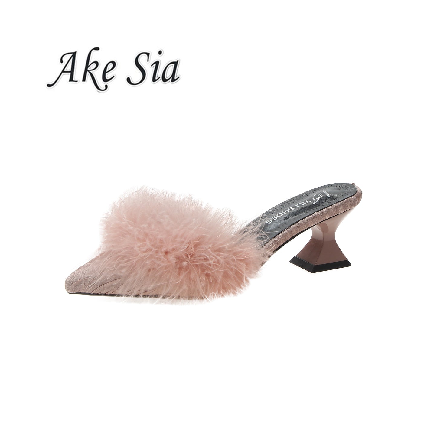 women set toe-shaped non-slip high heels fashion rubber bottom elastic cloth