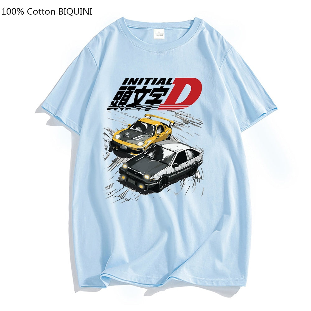 Japan Anime Initial D T-shirt Men Summer Cool Short Sleeves Tshirt
