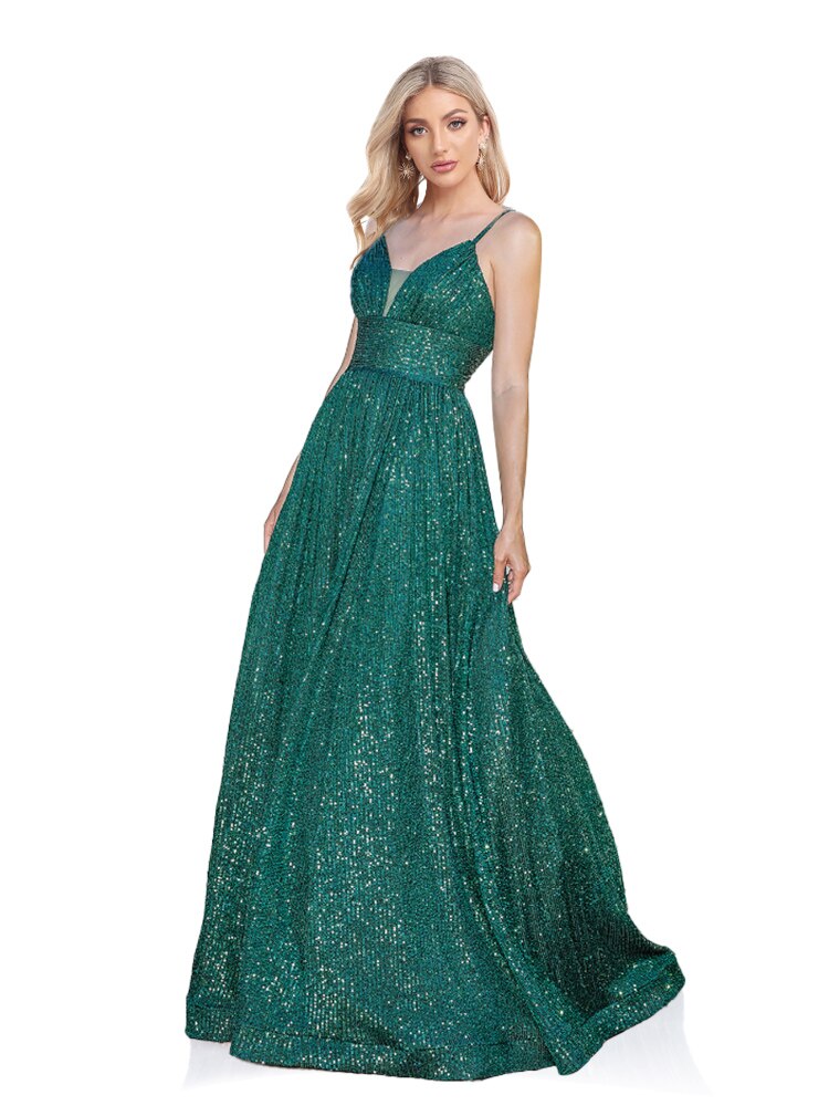 Evening wear Dresses: Long Mermaid Backless Formal Sequin