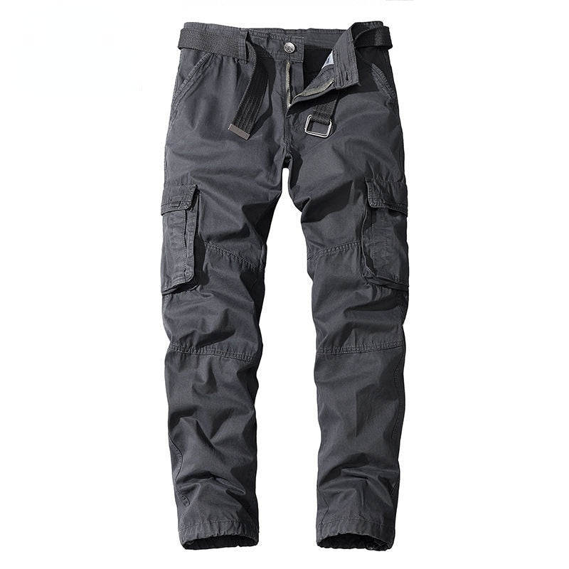 Men Military Trousers Casual Cotton Solid Color Cargo Pants Men Outdoor