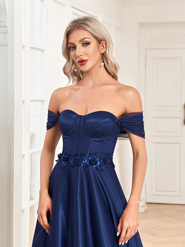 Evening wear Dresses: Tulle Off Shoulder Bodycon Ruched Formal
