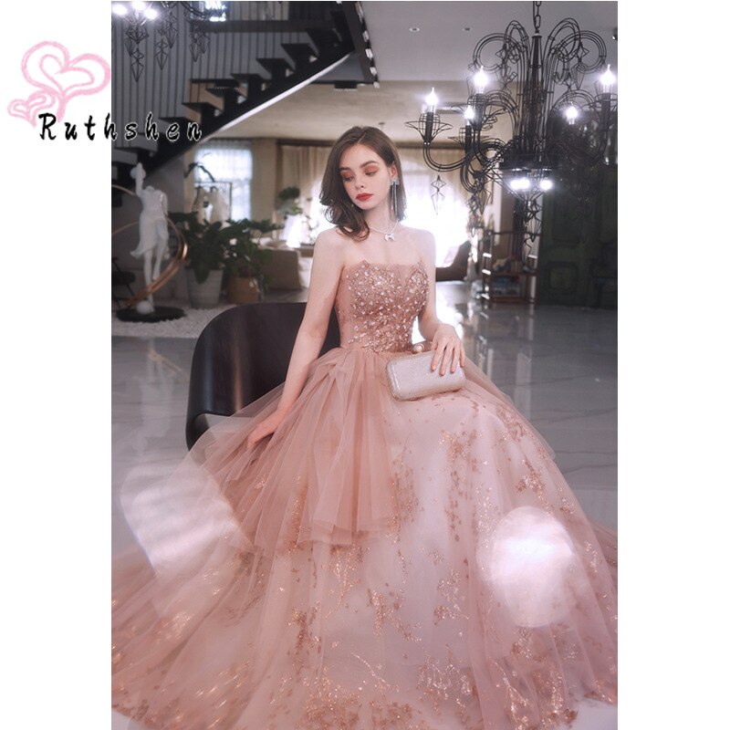 Homecoming Dresses: Prom Dresses Bling Bling Lace Appliques Evening Gown Pink