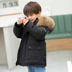 Winter White duck down Jacket Boys Parka Thick Warm Baby Outerwear Coat