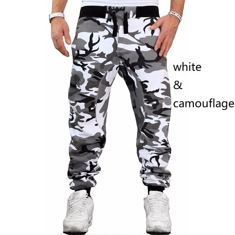 Sweatpants Men Camouflage Elasticity Military Cargo Pants Drawstring Multi