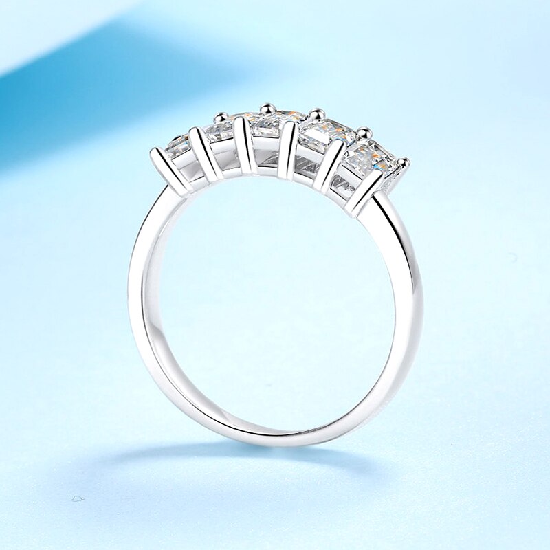 Real 2.5CT Grandmother Cut D Moissanite Ring GRA Certificate S925