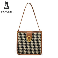 Houndstooth Commuter Shoulder Bag Autumn  Large-Capacity Female Bag