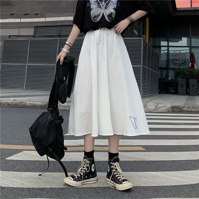 Spring/Autumn Women Skirts High Waist Student Korean Style Dark Vintage Ruffle